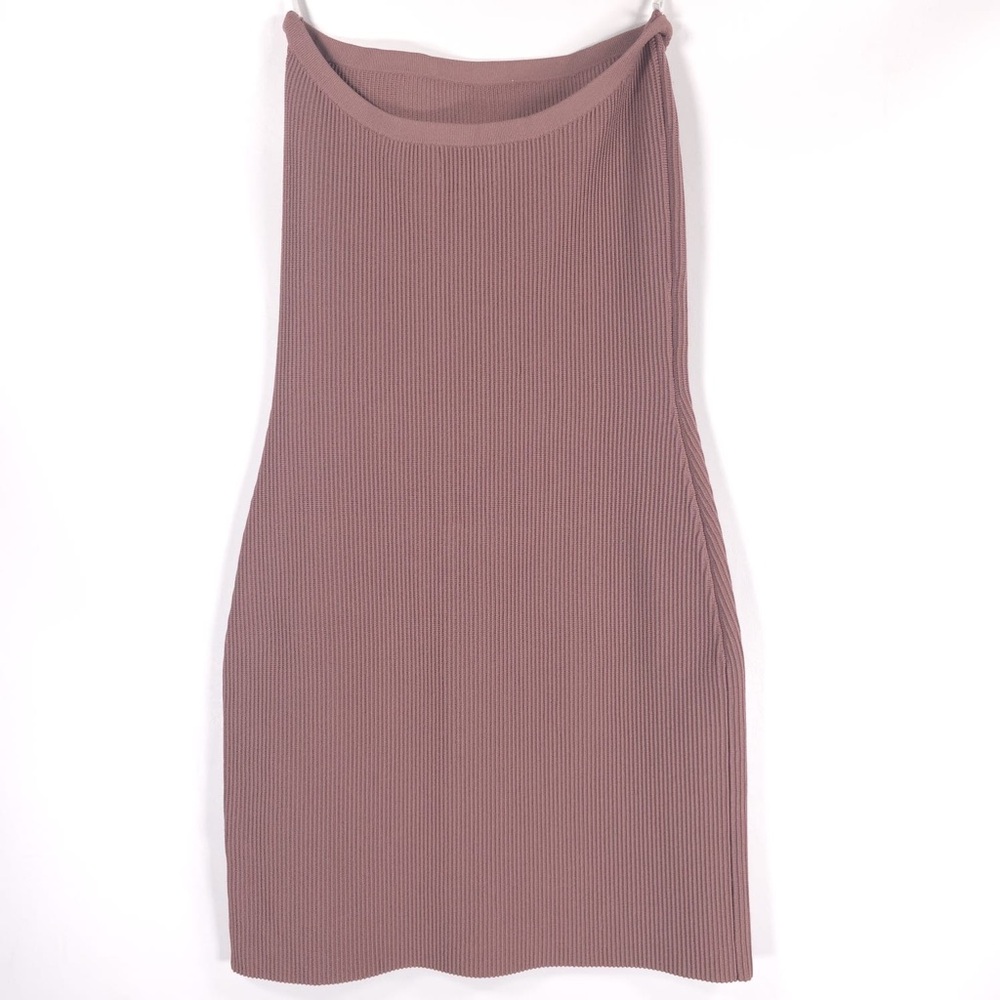 BABATON Rib Knit Strapless Mini Dress Bodycon Sexy‎ Sculpt SPX1-8634-29 MEDIUM